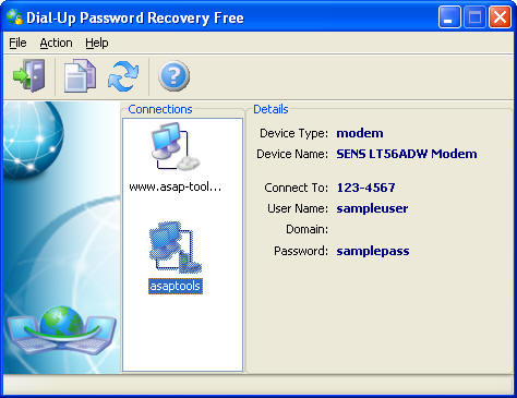 Dial-Up Password Recovery FREE screen shot